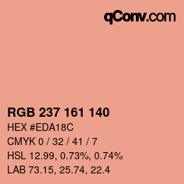 カラーコード: RGB 237 161 140 | qconv.com