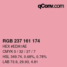 Color code: RGB 237 161 174 | qconv.com