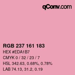 颜色代码: RGB 237 161 183 | qconv.com