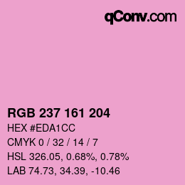 カラーコード: RGB 237 161 204 | qconv.com