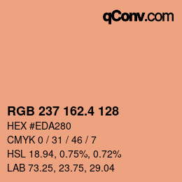 カラーコード: RGB 237 162.4 128 | qconv.com