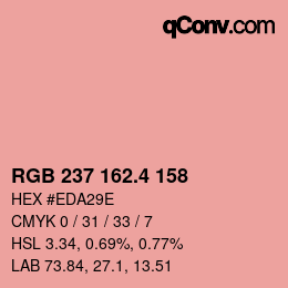 カラーコード: RGB 237 162.4 158 | qconv.com