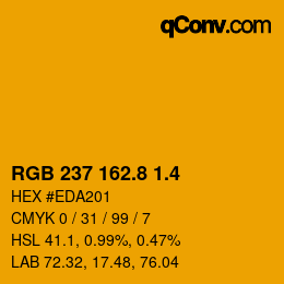 カラーコード: RGB 237 162.8 1.4 | qconv.com