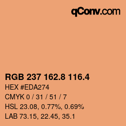 カラーコード: RGB 237 162.8 116.4 | qconv.com