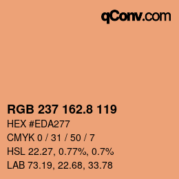 カラーコード: RGB 237 162.8 119 | qconv.com