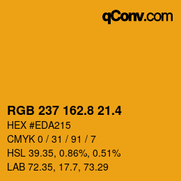 カラーコード: RGB 237 162.8 21.4 | qconv.com