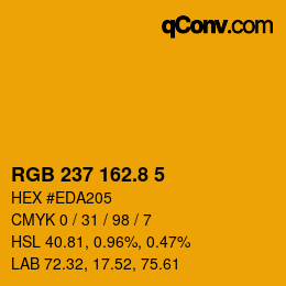 カラーコード: RGB 237 162.8 5 | qconv.com