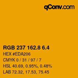 カラーコード: RGB 237 162.8 6.4 | qconv.com