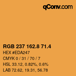 カラーコード: RGB 237 162.8 71.4 | qconv.com