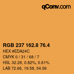 カラーコード: RGB 237 162.8 76.4 | qconv.com