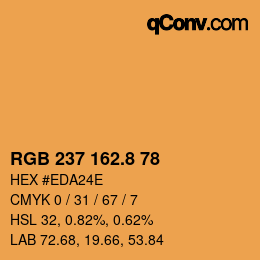 カラーコード: RGB 237 162.8 78 | qconv.com