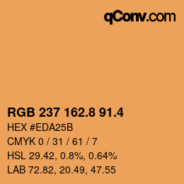 カラーコード: RGB 237 162.8 91.4 | qconv.com