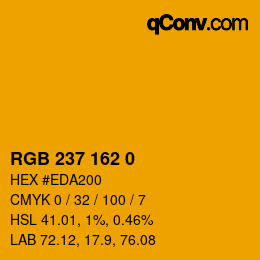 カラーコード: RGB 237 162 0 | qconv.com