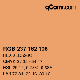カラーコード: RGB 237 162 108 | qconv.com