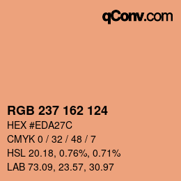 カラーコード: RGB 237 162 124 | qconv.com