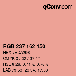 颜色代码: RGB 237 162 150 | qconv.com
