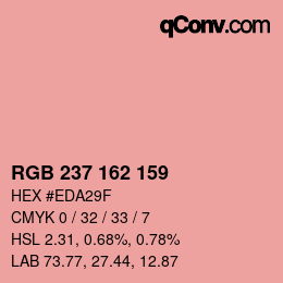 Color code: RGB 237 162 159 | qconv.com