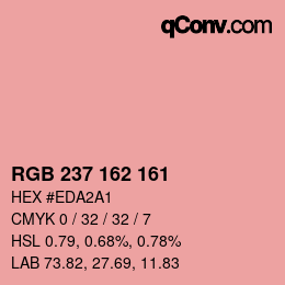 Color code: RGB 237 162 161 | qconv.com