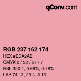 颜色代码: RGB 237 162 174 | qconv.com
