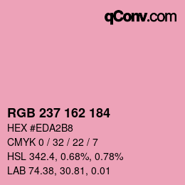 カラーコード: RGB 237 162 184 | qconv.com