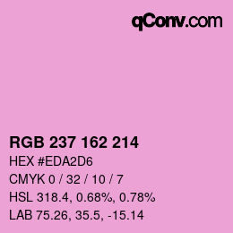 Color code: RGB 237 162 214 | qconv.com