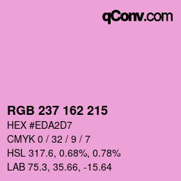 颜色代码: RGB 237 162 215 | qconv.com
