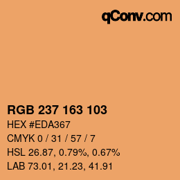 Color code: RGB 237 163 103 | qconv.com