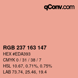 カラーコード: RGB 237 163 147 | qconv.com