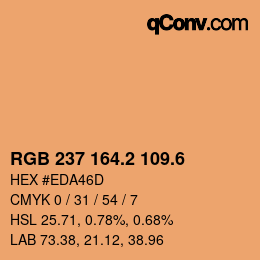 カラーコード: RGB 237 164.2 109.6 | qconv.com