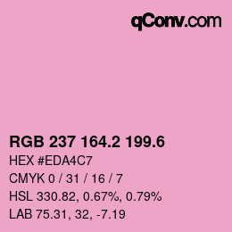 カラーコード: RGB 237 164.2 199.6 | qconv.com