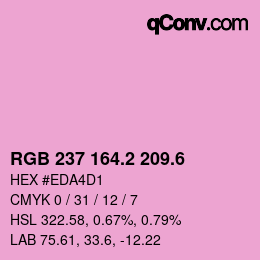 カラーコード: RGB 237 164.2 209.6 | qconv.com