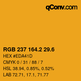 カラーコード: RGB 237 164.2 29.6 | qconv.com