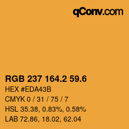 カラーコード: RGB 237 164.2 59.6 | qconv.com