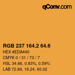 カラーコード: RGB 237 164.2 64.6 | qconv.com