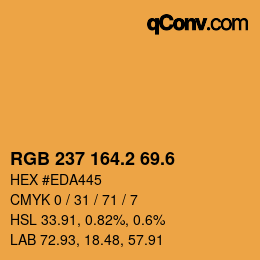 カラーコード: RGB 237 164.2 69.6 | qconv.com