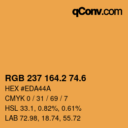 カラーコード: RGB 237 164.2 74.6 | qconv.com