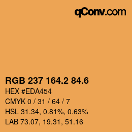 カラーコード: RGB 237 164.2 84.6 | qconv.com