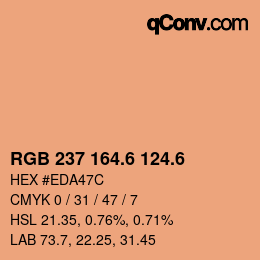 カラーコード: RGB 237 164.6 124.6 | qconv.com