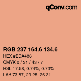 カラーコード: RGB 237 164.6 134.6 | qconv.com