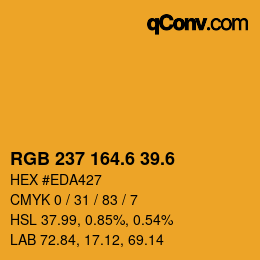 カラーコード: RGB 237 164.6 39.6 | qconv.com