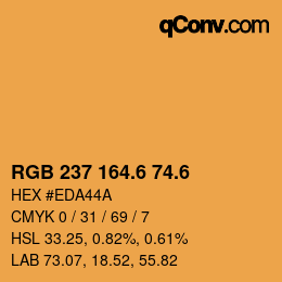 カラーコード: RGB 237 164.6 74.6 | qconv.com