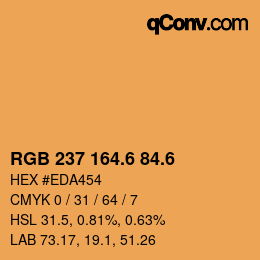 カラーコード: RGB 237 164.6 84.6 | qconv.com