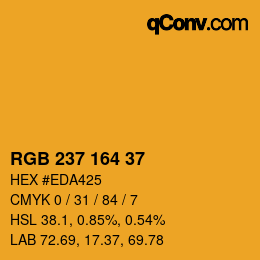カラーコード: RGB 237 164 37 | qconv.com