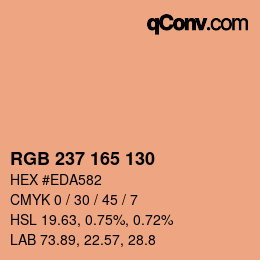 カラーコード: RGB 237 165 130 | qconv.com