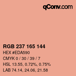 Farbcode: RGB 237 165 144 | qconv.com