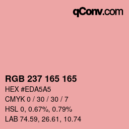 Color code: RGB 237 165 165 | qconv.com