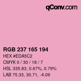 カラーコード: RGB 237 165 194 | qconv.com