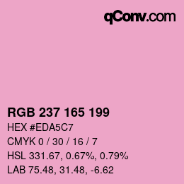 カラーコード: RGB 237 165 199 | qconv.com