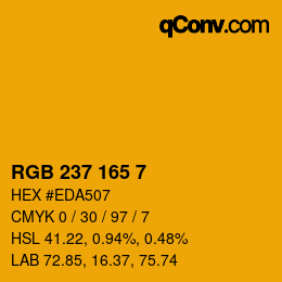 カラーコード: RGB 237 165 7 | qconv.com