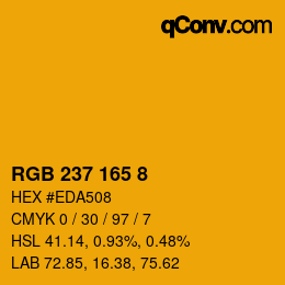 カラーコード: RGB 237 165 8 | qconv.com